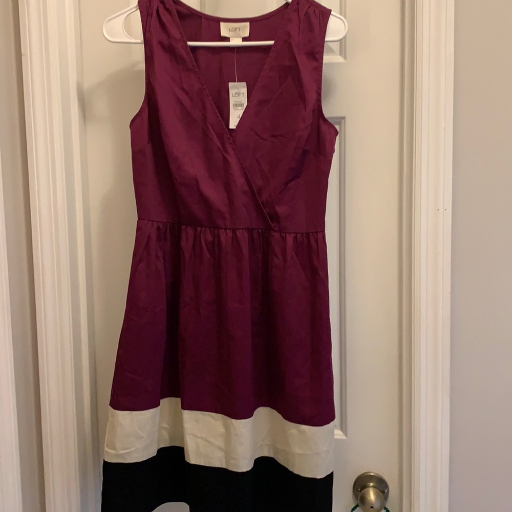 Ann Taylor Loft Purple Wrap Dress 4 New